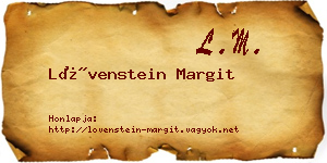 Lövenstein Margit névjegykártya